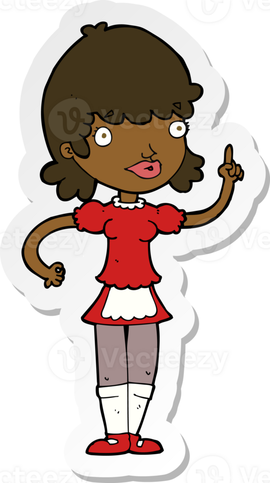 sticker of a cartoon maid png