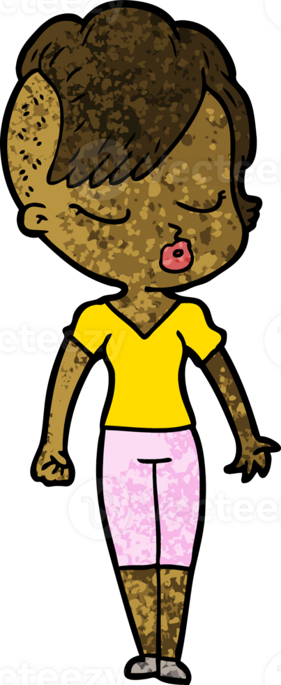 cartoon pretty hipster girl png