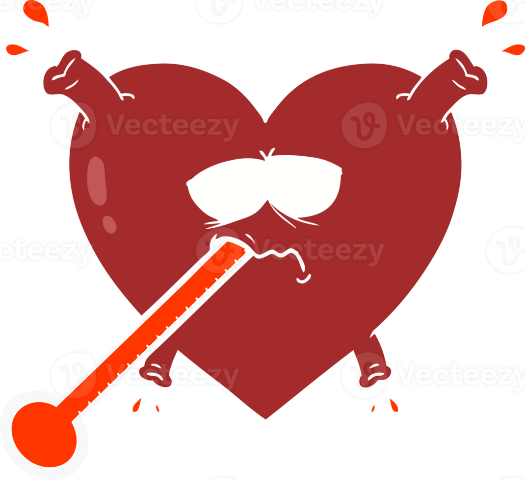 flat color style cartoon unhealthy heart png