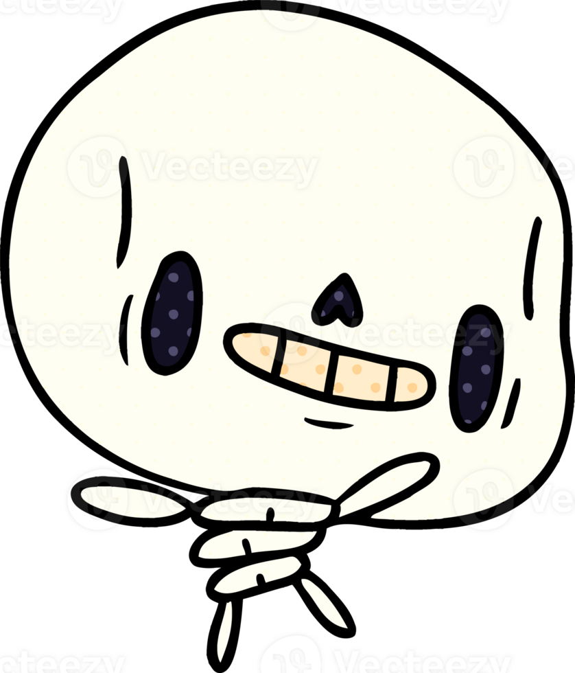 cartoon illustration kawaii cute dead skeleton png