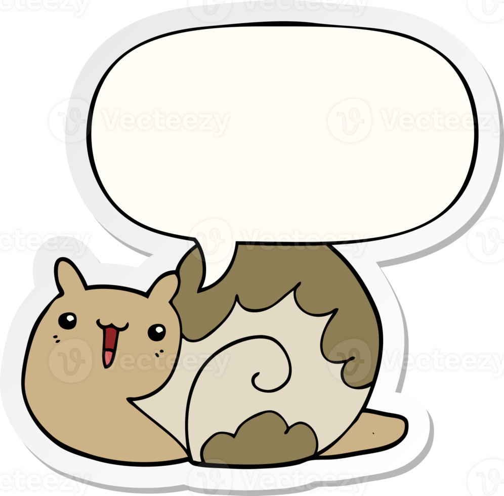 cute cartoon snail with speech bubble sticker png