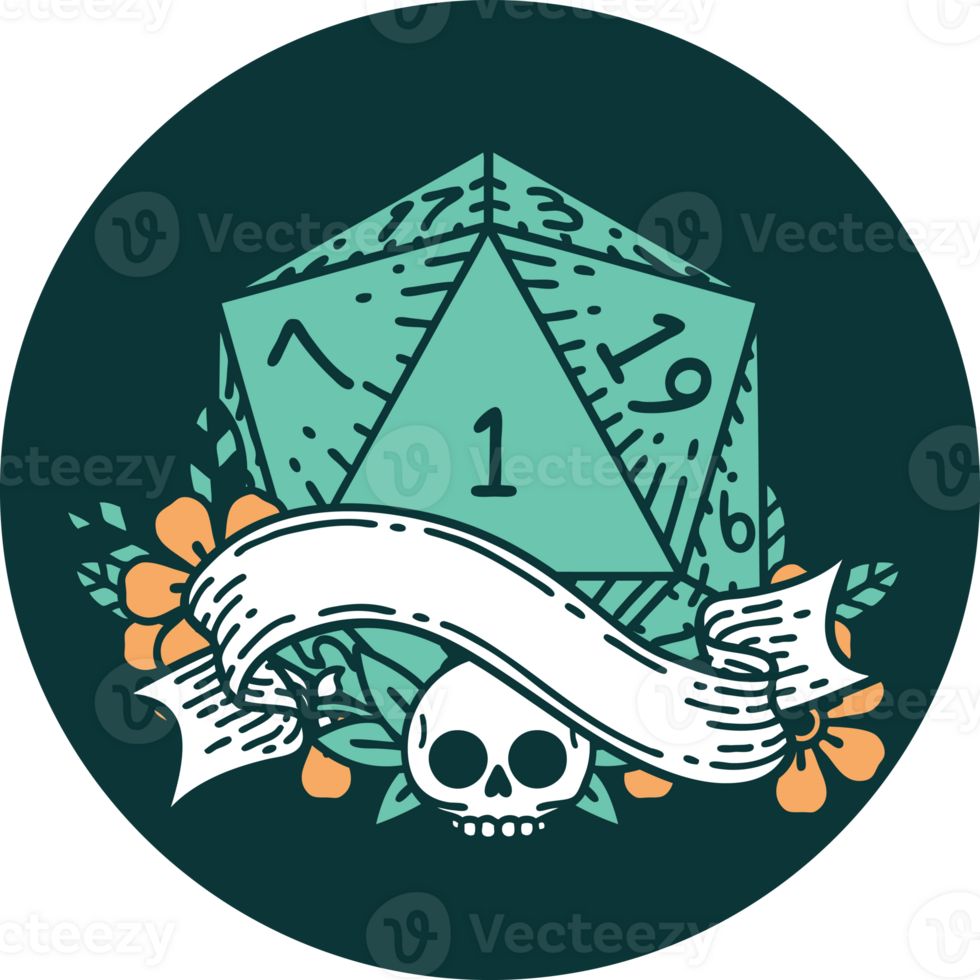 icon of natural one d20 dice roll png