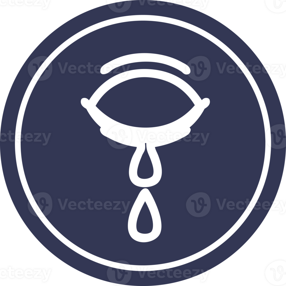 crying eye circular icon symbol png