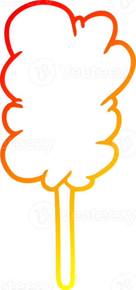 warm gradient line drawing of a candy floss on stick png