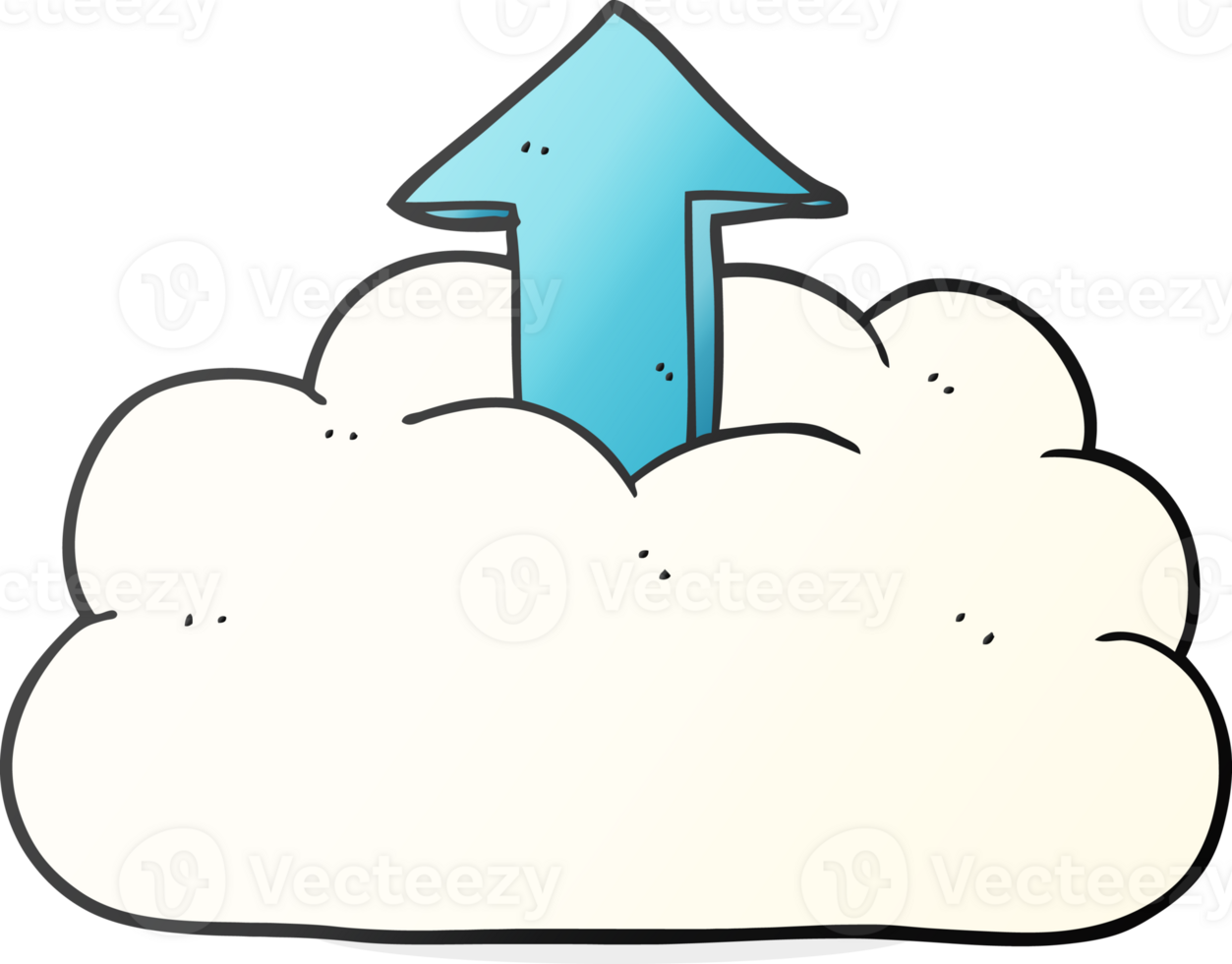 hand drawn cartoon upload to the cloud png