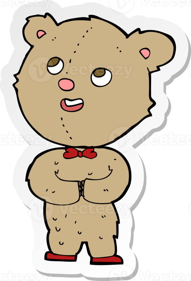 sticker of a cartoon cute teddy bear png