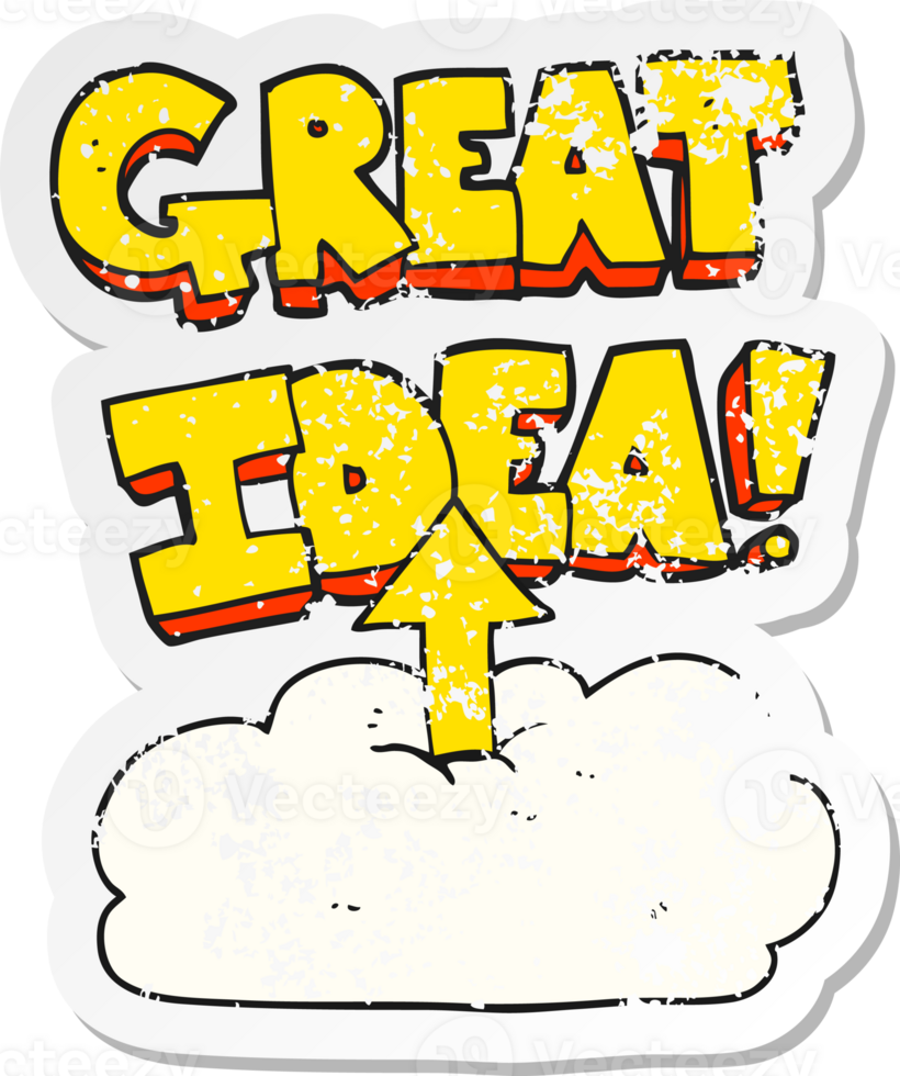 retro distressed sticker of a cartoon upload to the cloud png