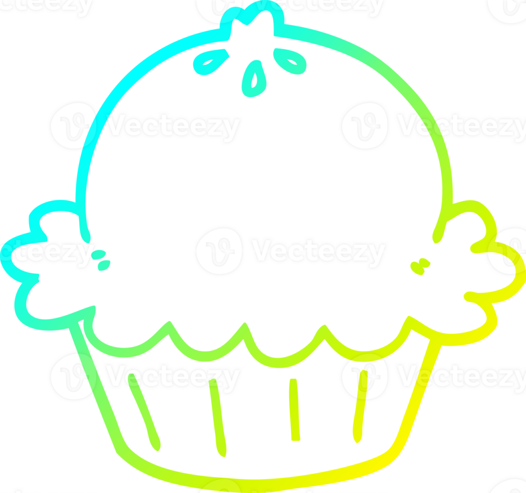 cold gradient line drawing of a cute cartoon pie png