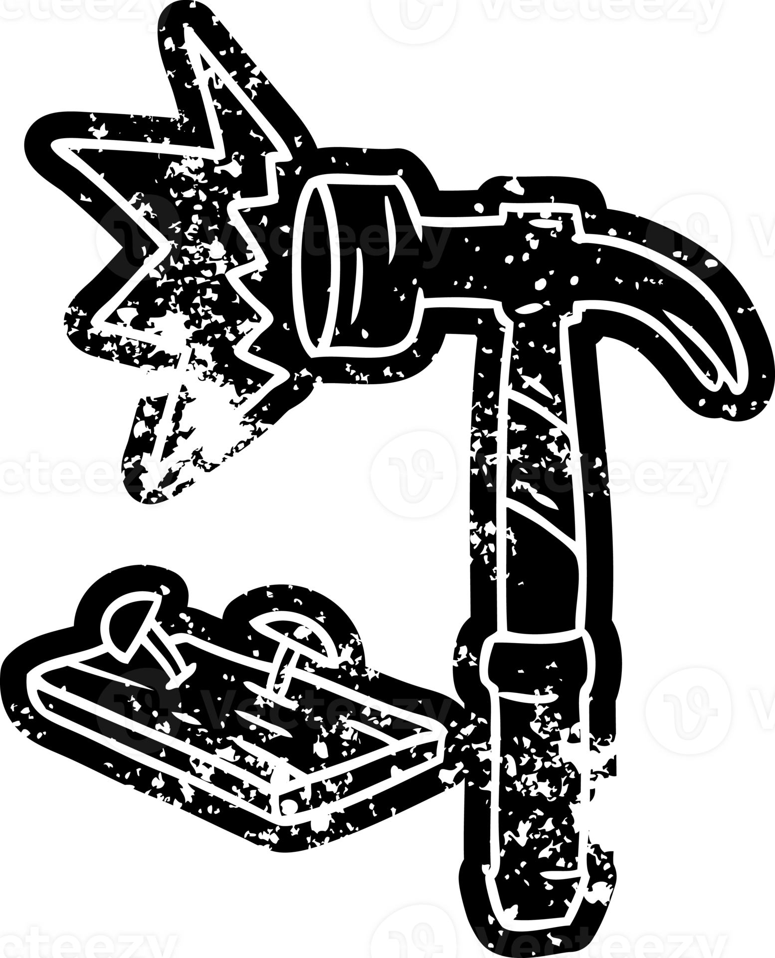 grunge distressed icon of a hammer and nails 44956323 PNG