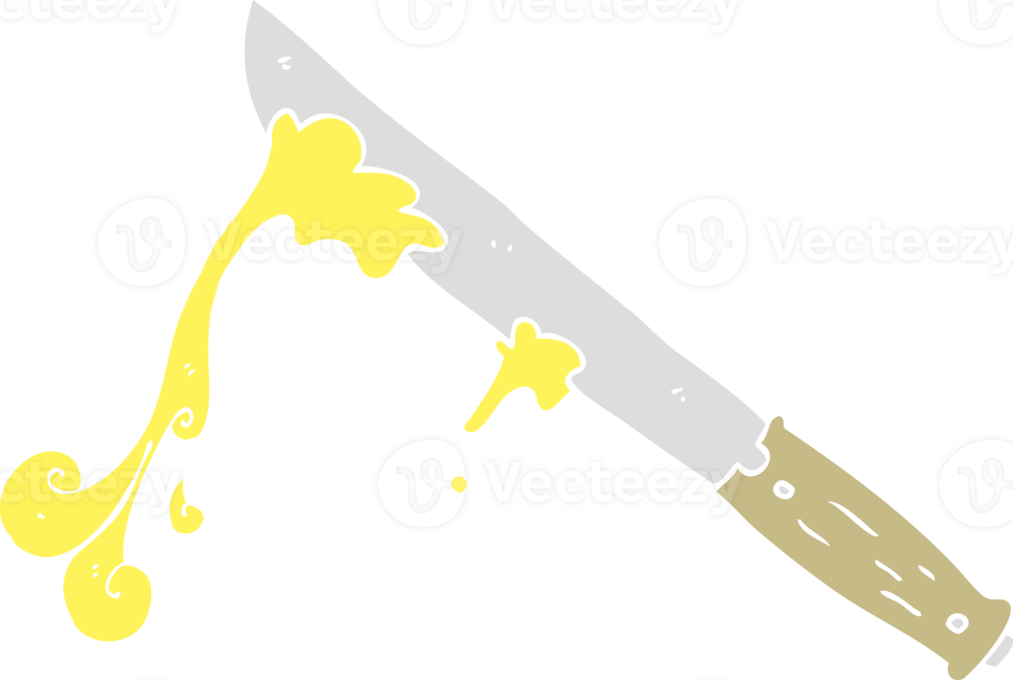 flat color illustration of butter knife png