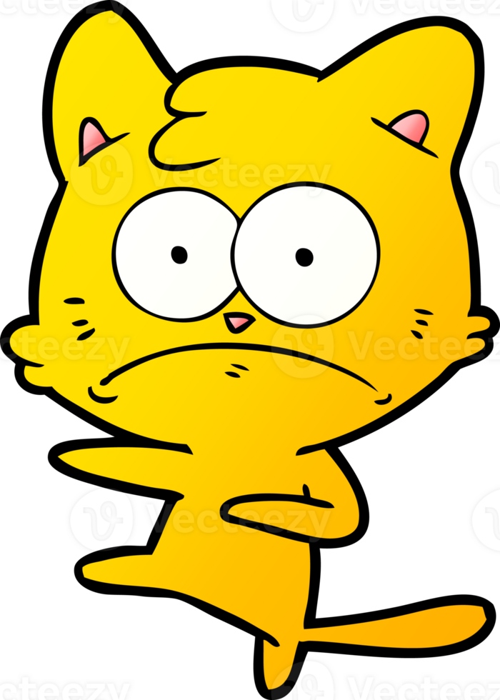 cartoon nervous cat png
