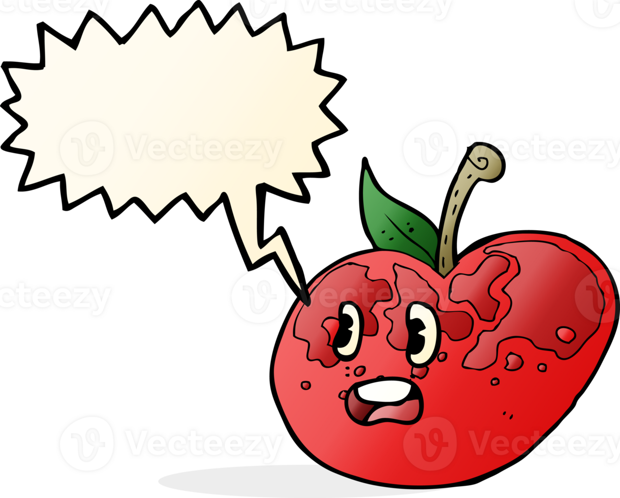 cartoon apple with speech bubble png