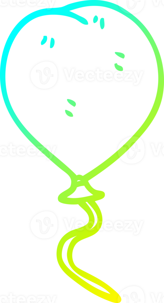 cold gradient line drawing of a cartoon balloon png