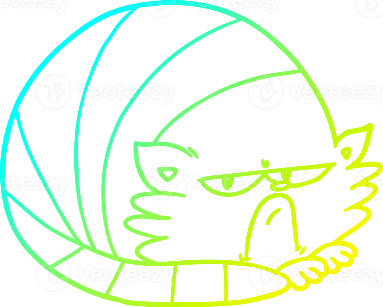 cold gradient line drawing of a cartoon grumpy cat png