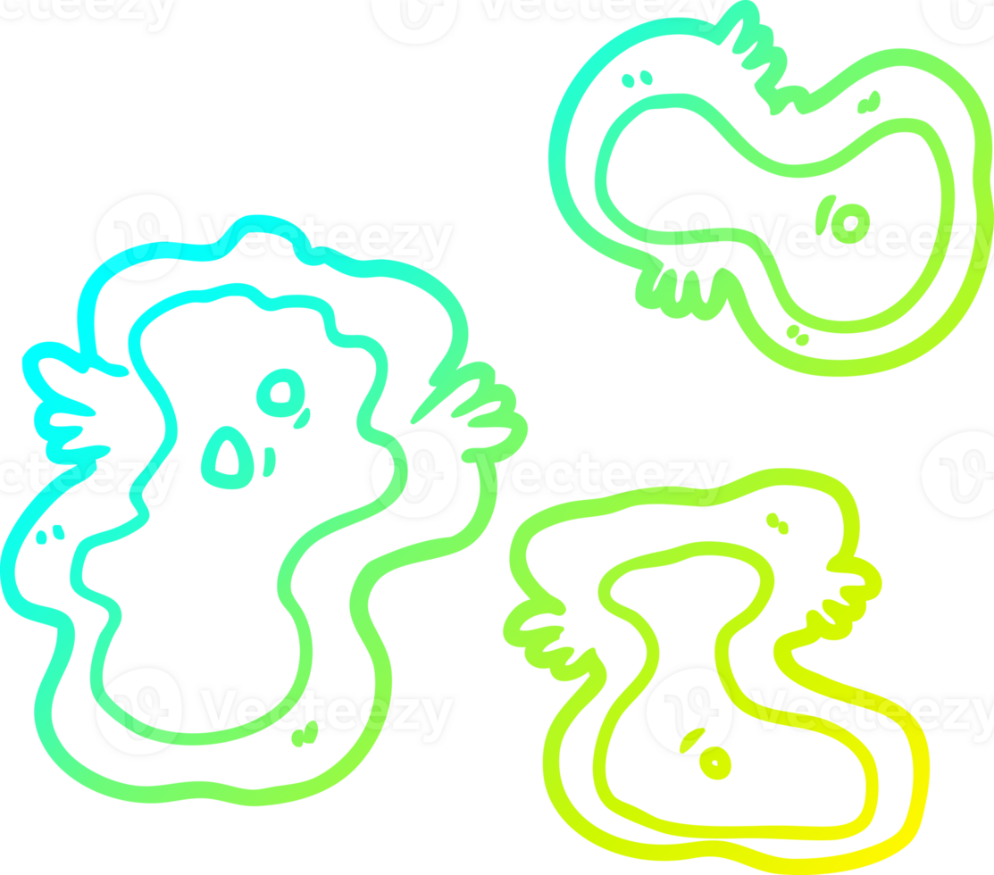 cold gradient line drawing of a cartoon germs png