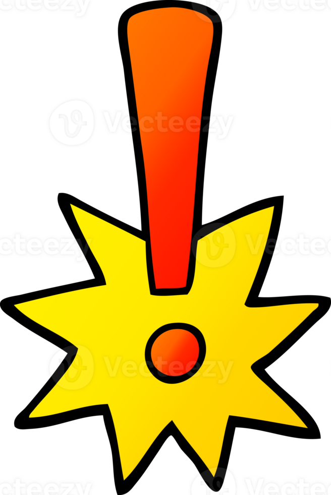 gradient illustration cartoon exclamation mark png