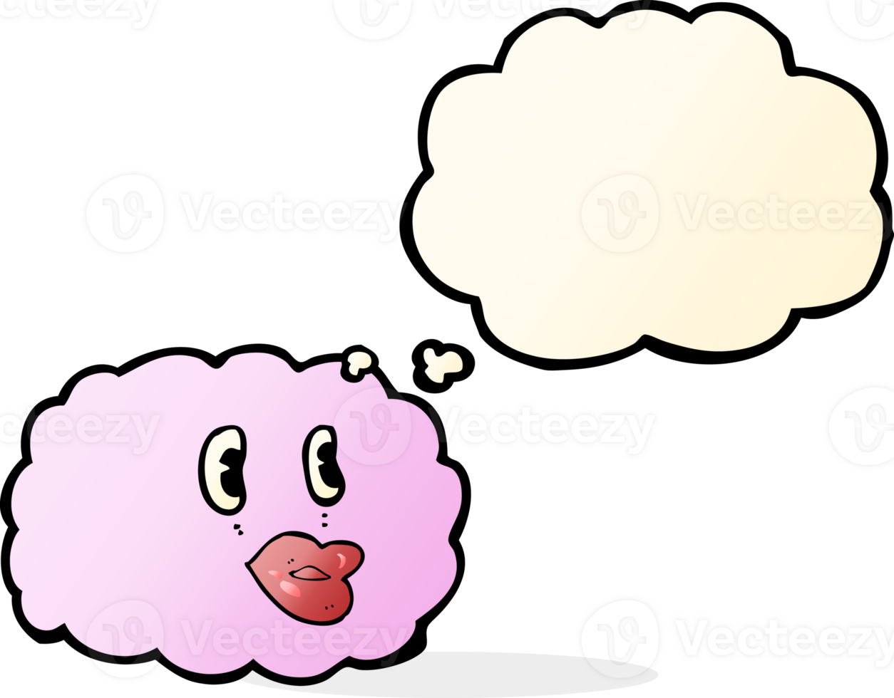 cartoon cloud symbol with thought bubble png