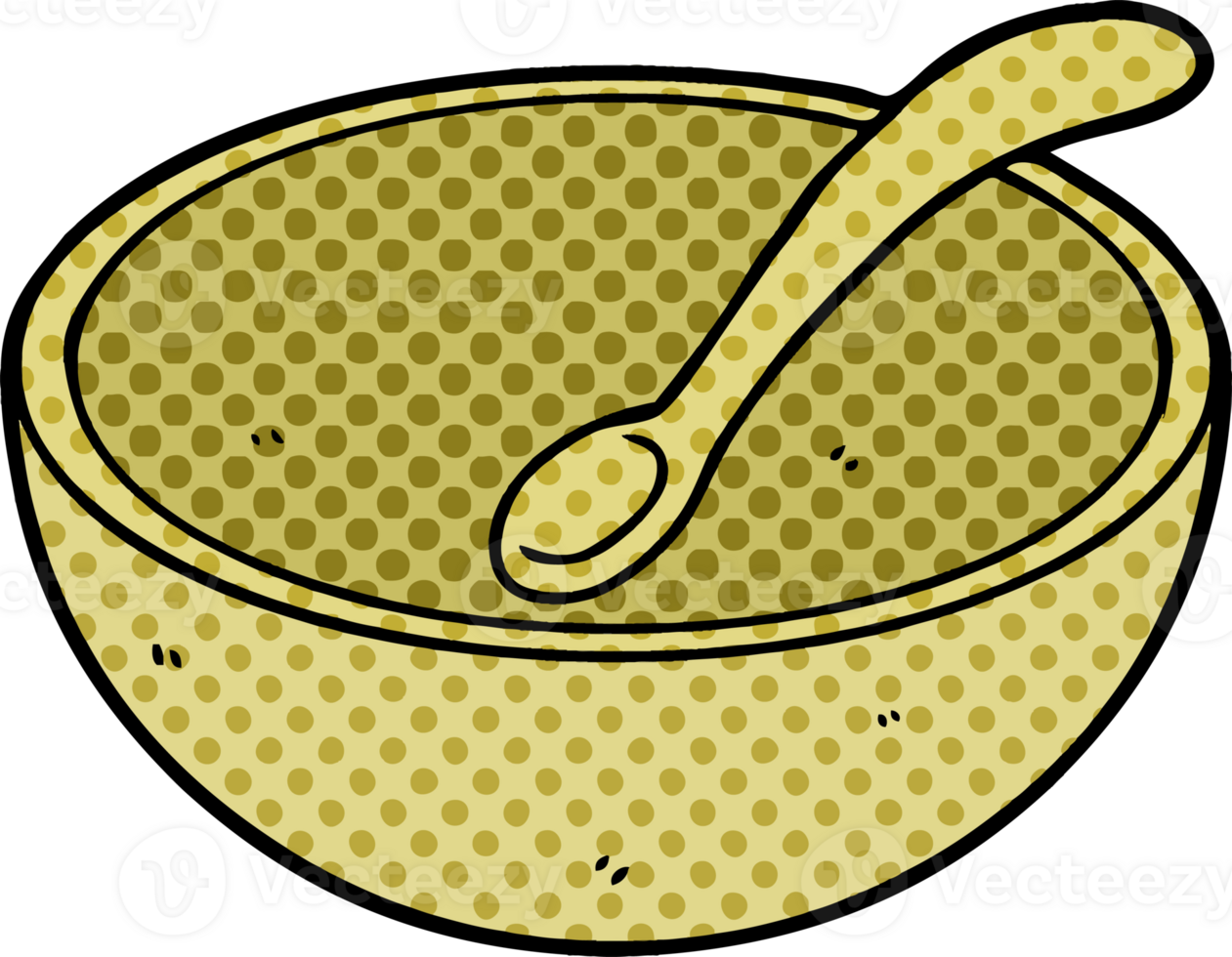 cartoon wooden bowl and spoon png