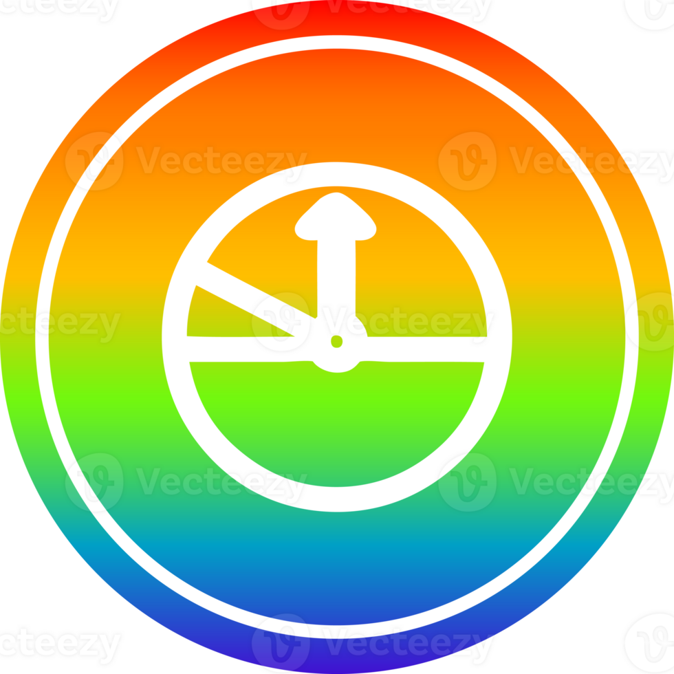 speedometer circular icon with rainbow gradient finish png