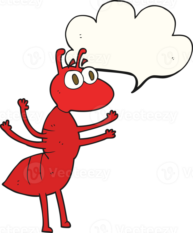 hand drawn speech bubble cartoon ant png