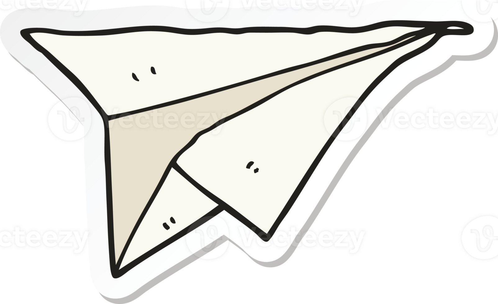 sticker of a cartoon paper airplane png