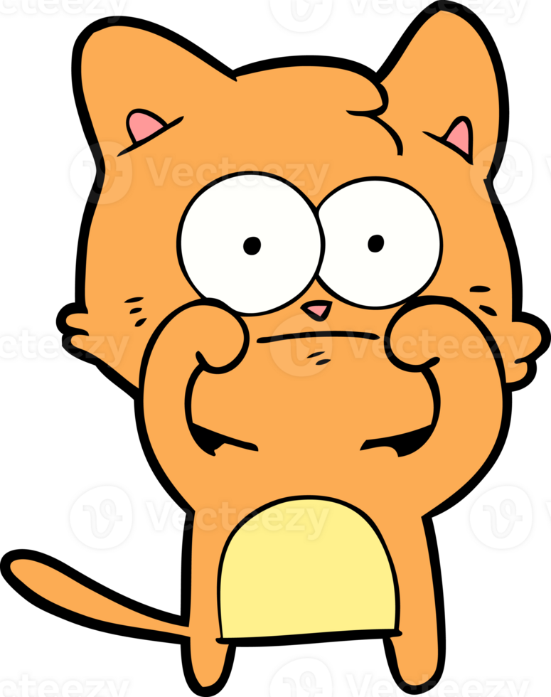 cartoon nervous cat png