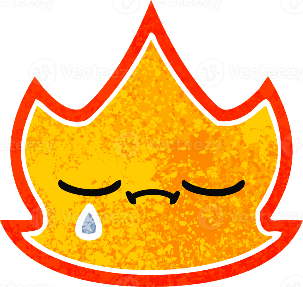 retro illustration style cartoon of a fire png