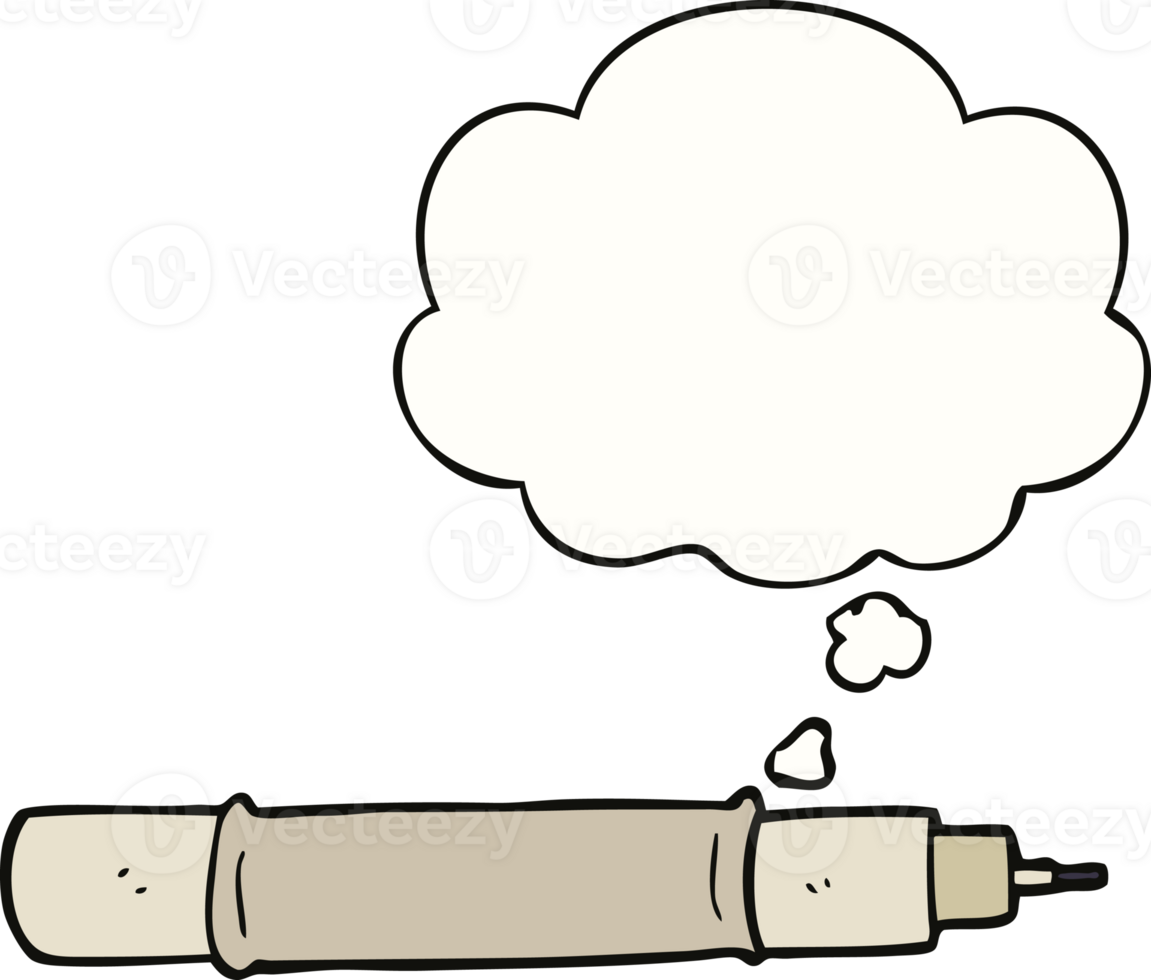 cartoon pen with thought bubble png