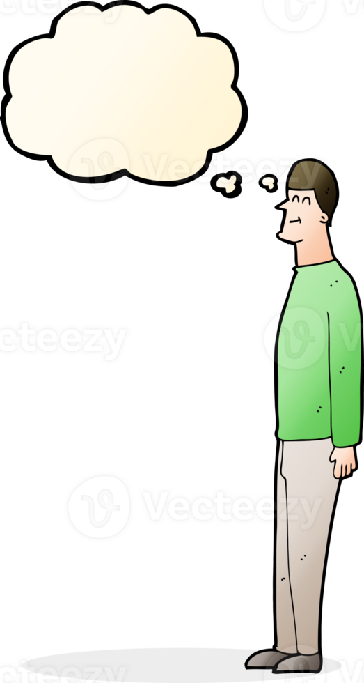 cartoon tall man with thought bubble png