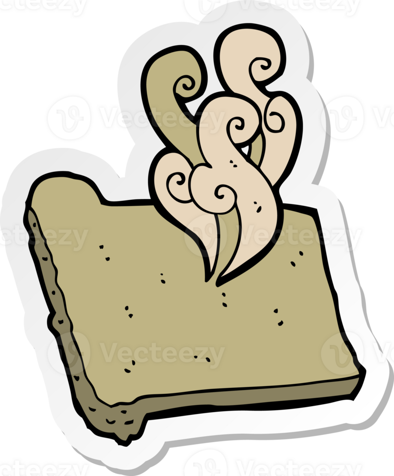 sticker of a cartoon hot toast png