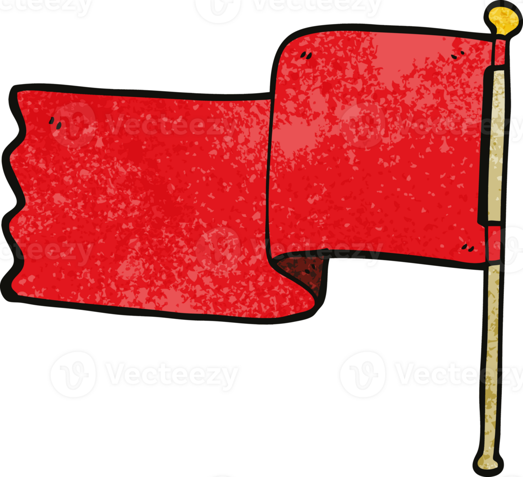 cartoon doodle red flag png