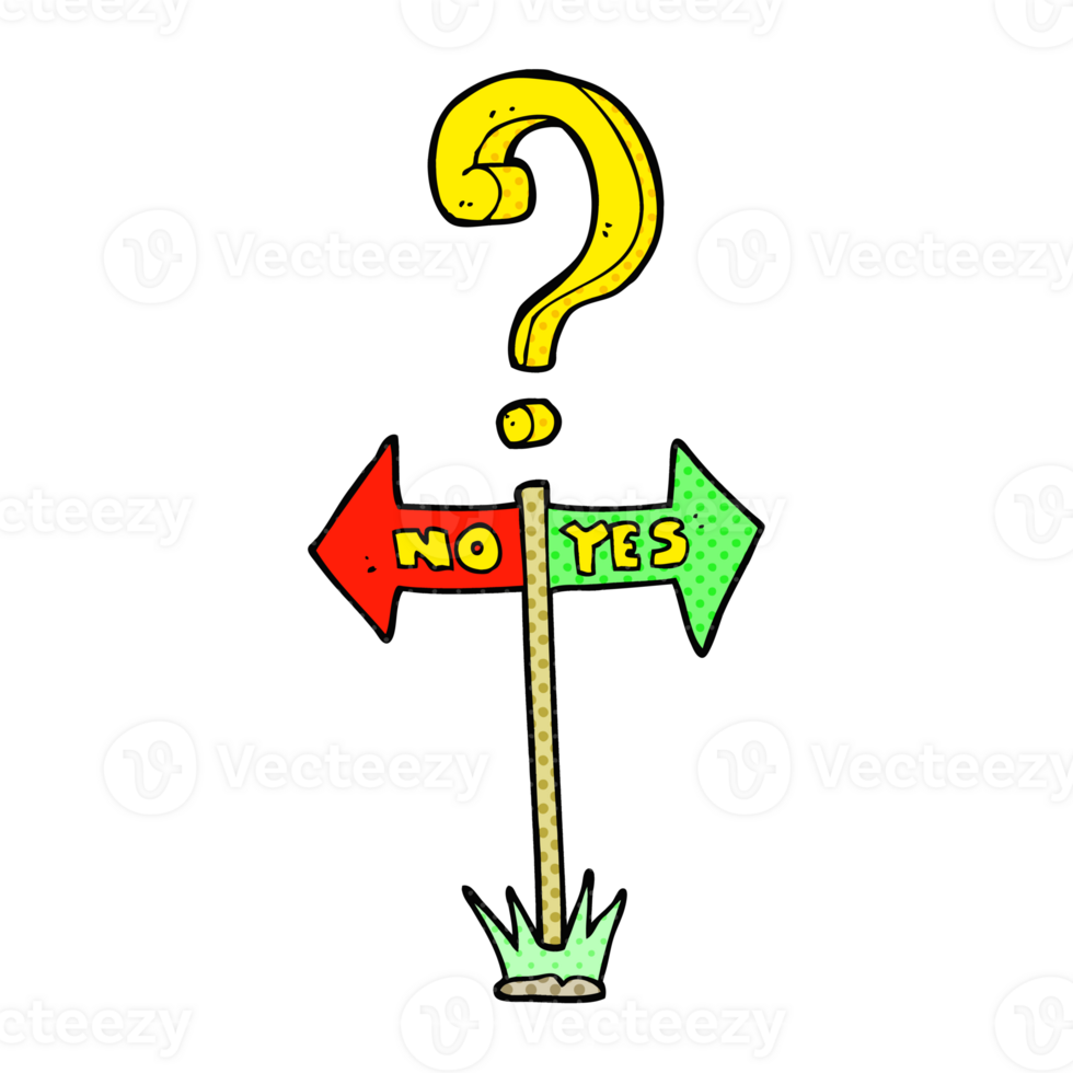 cartoon yes and no sign 44957200 PNG