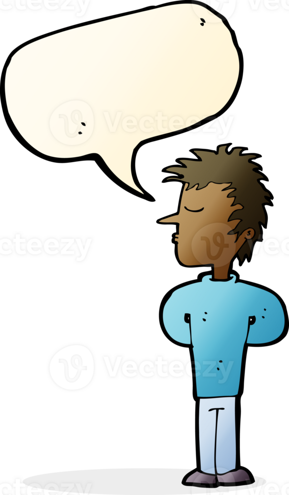 cartoon man ignoring with speech bubble png