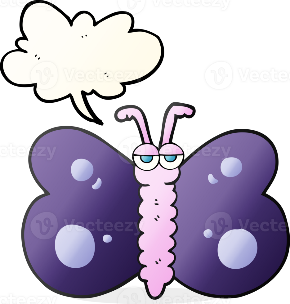 speech bubble cartoon butterfly png