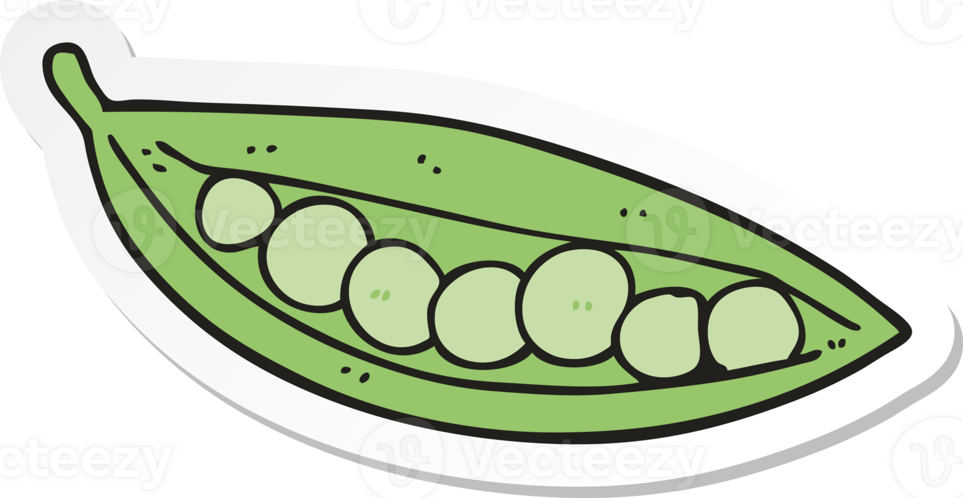 sticker of a cartoon peas in pod png