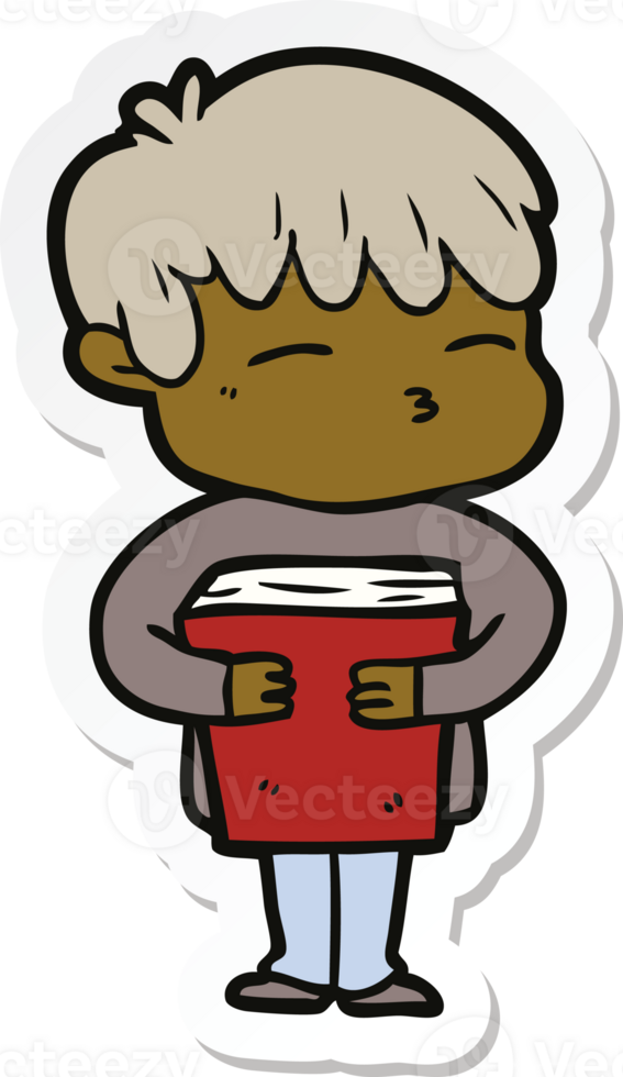 sticker of a cartoon curious boy png