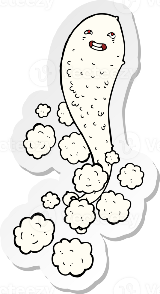 sticker of a cartoon spooky ghost png