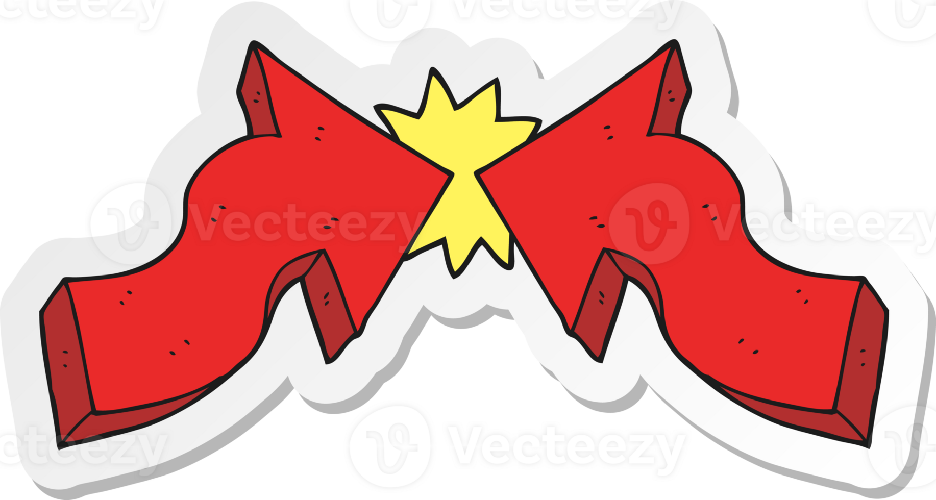 sticker of a cartoon pointing arrows png