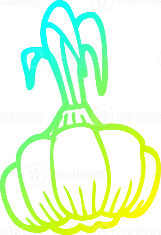 cold gradient line drawing cartoon sprouting garlic png