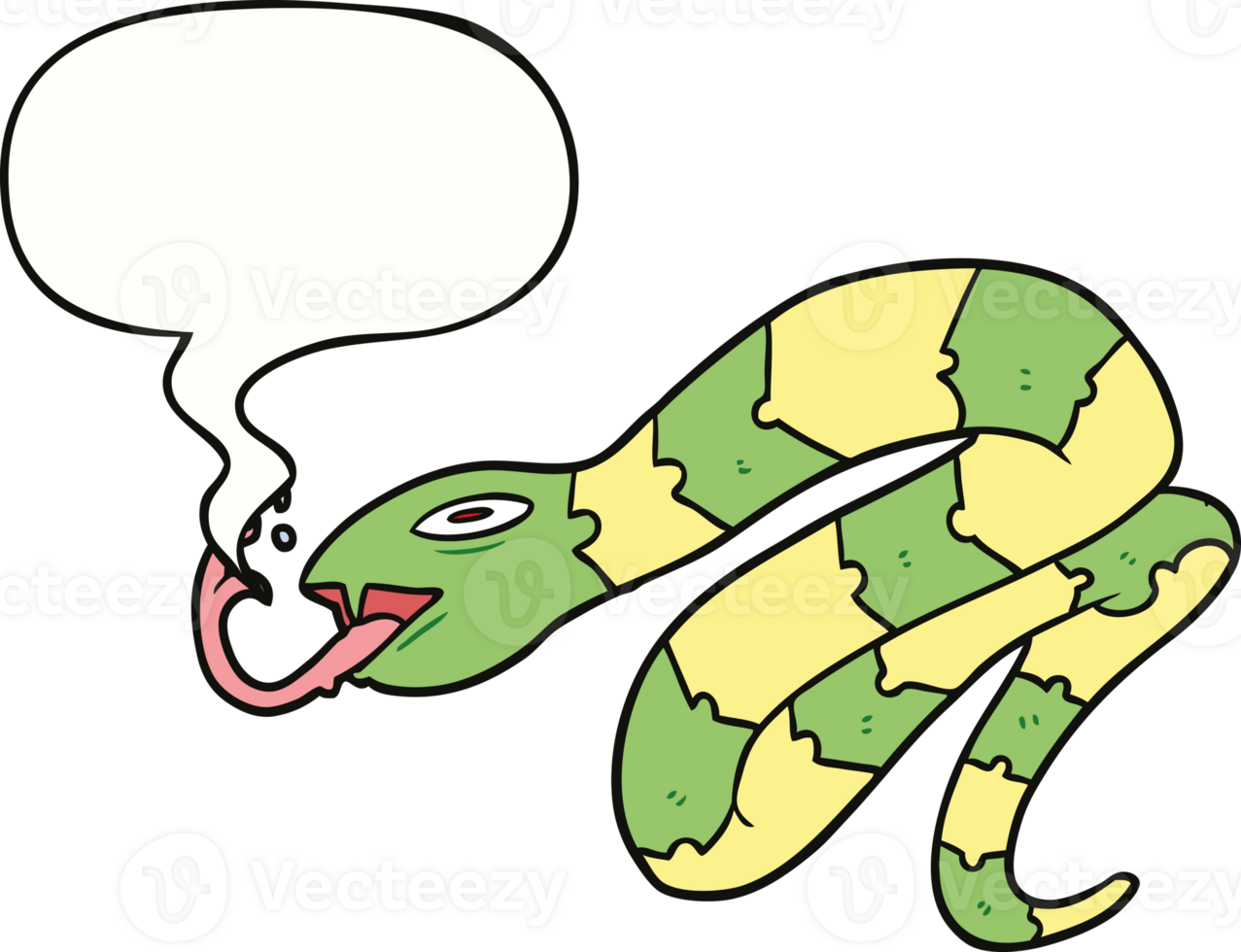 cartoon hissing snake and speech bubble png