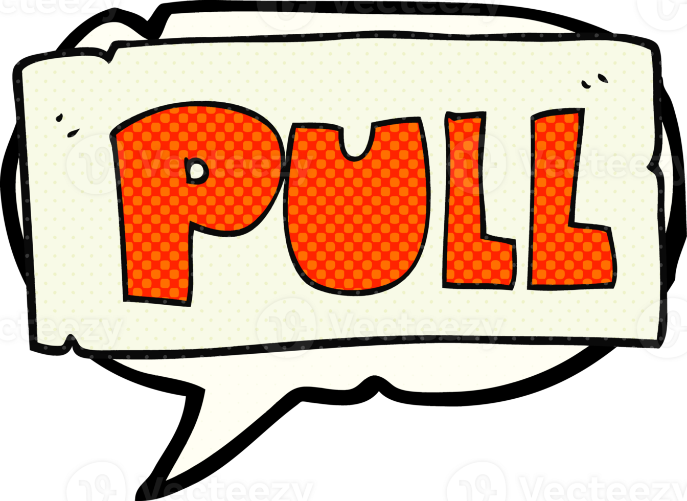 comic book speech bubble cartoon door pull sign png