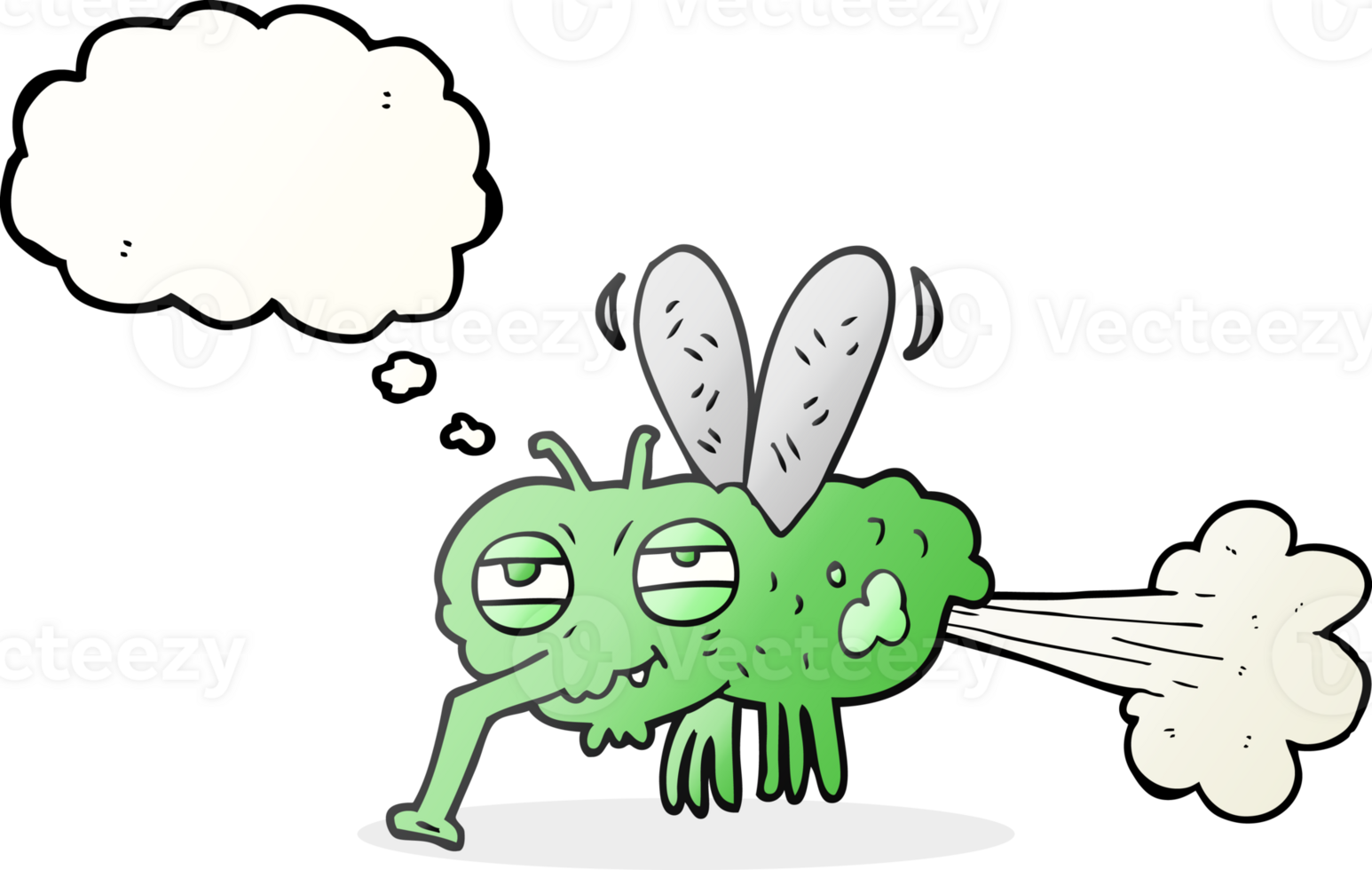 thought bubble cartoon gross farting fly png