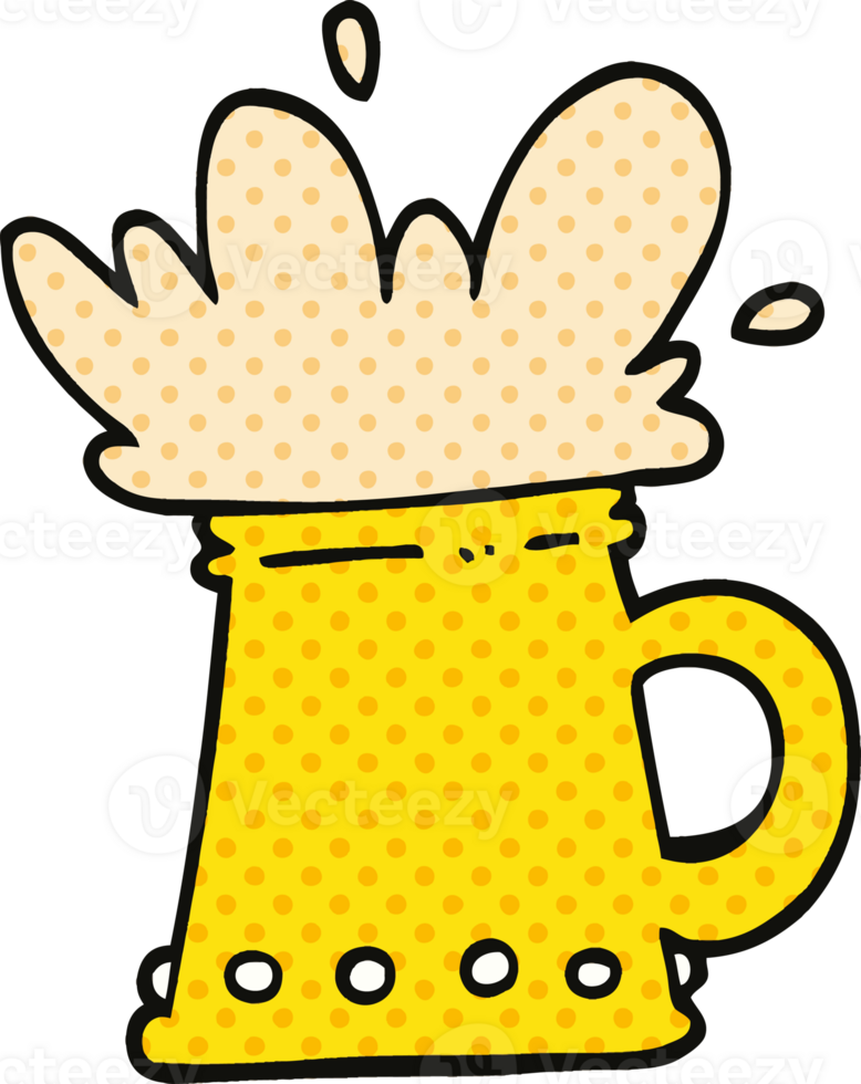 comic book style cartoon beer tankard png