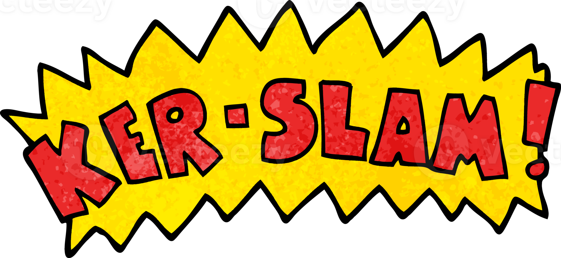 cartoon doodle word ker-slam png