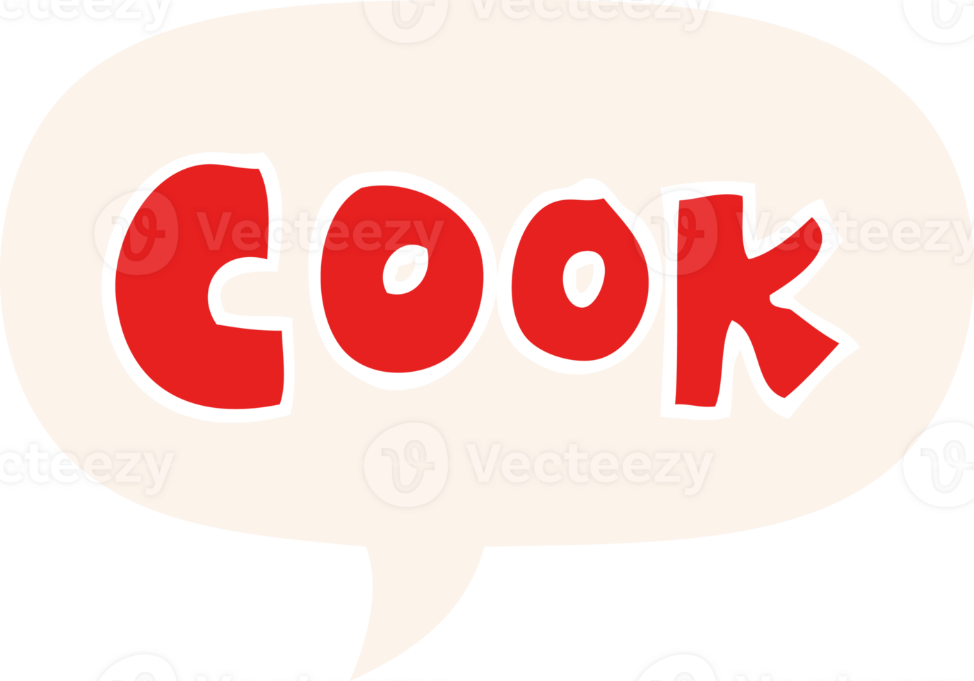 cartoon woord koken en tekstballon in retro stijl png