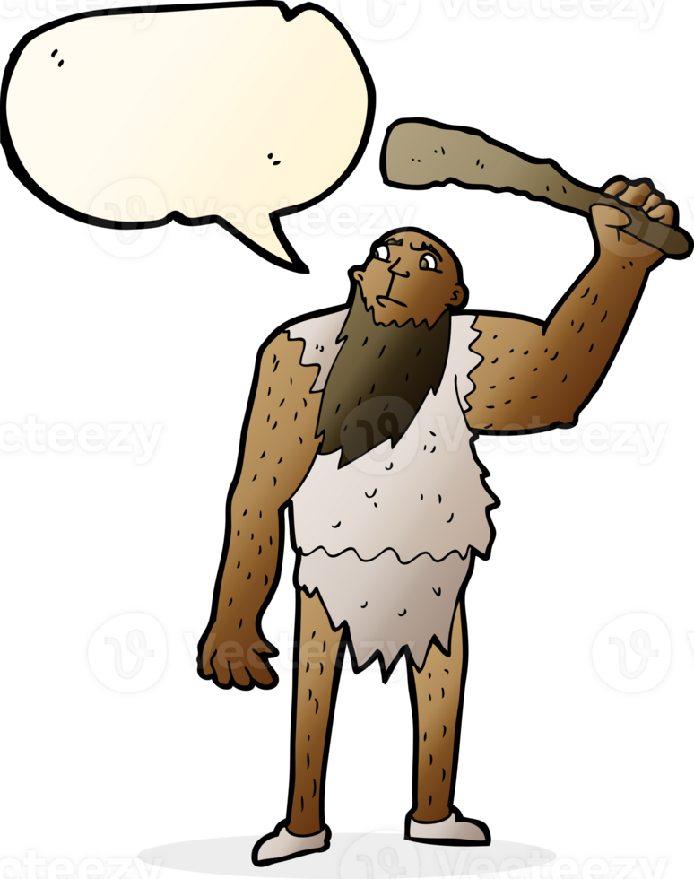 cartoon neanderthal with speech bubble png