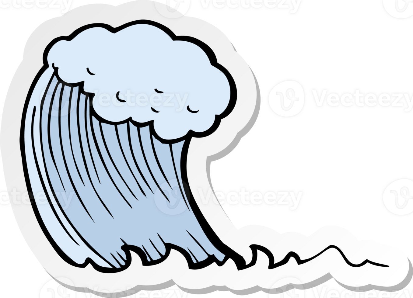 sticker of a cartoon wave png