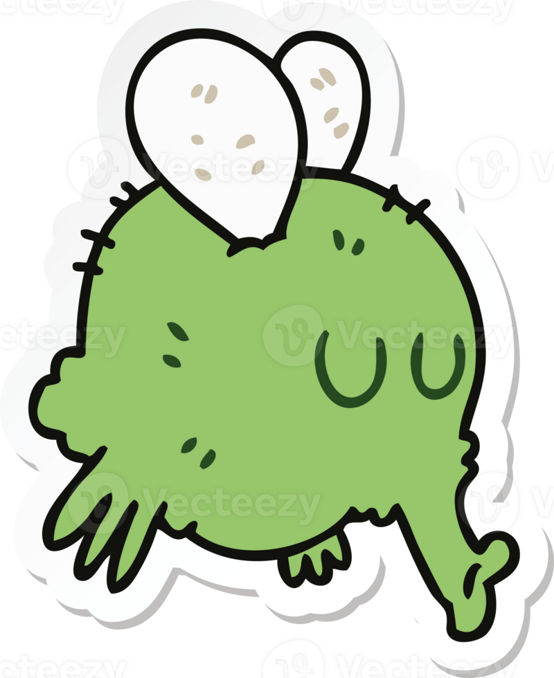 sticker of a quirky hand drawn cartoon fly png