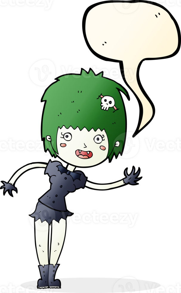 cartoon vampire girl with speech bubble png