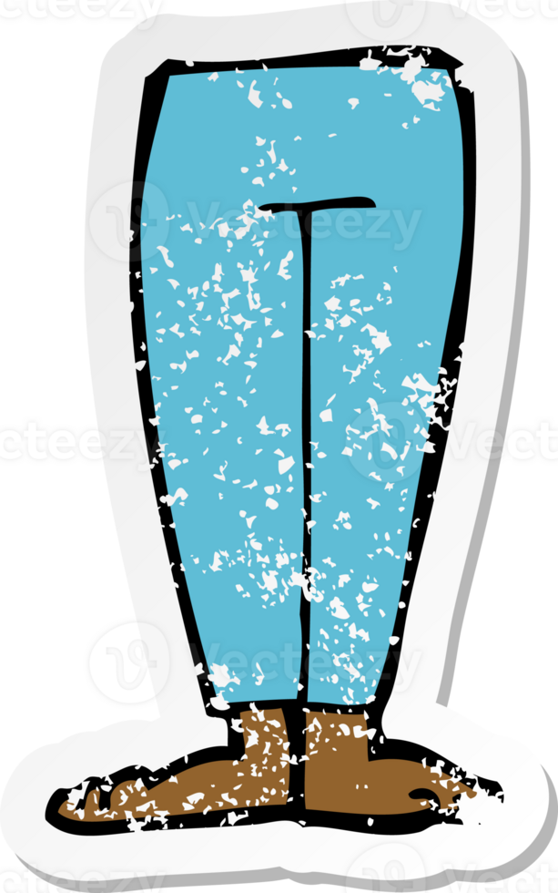retro distressed sticker of a cartoon legs png